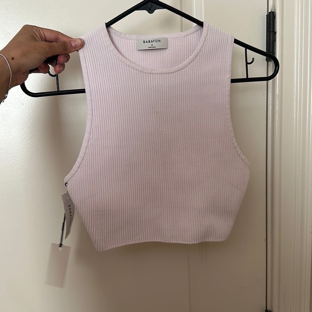 NWT Aritzia Babaton Sculpt Knit Racer in Frosted Lilac (Size S)